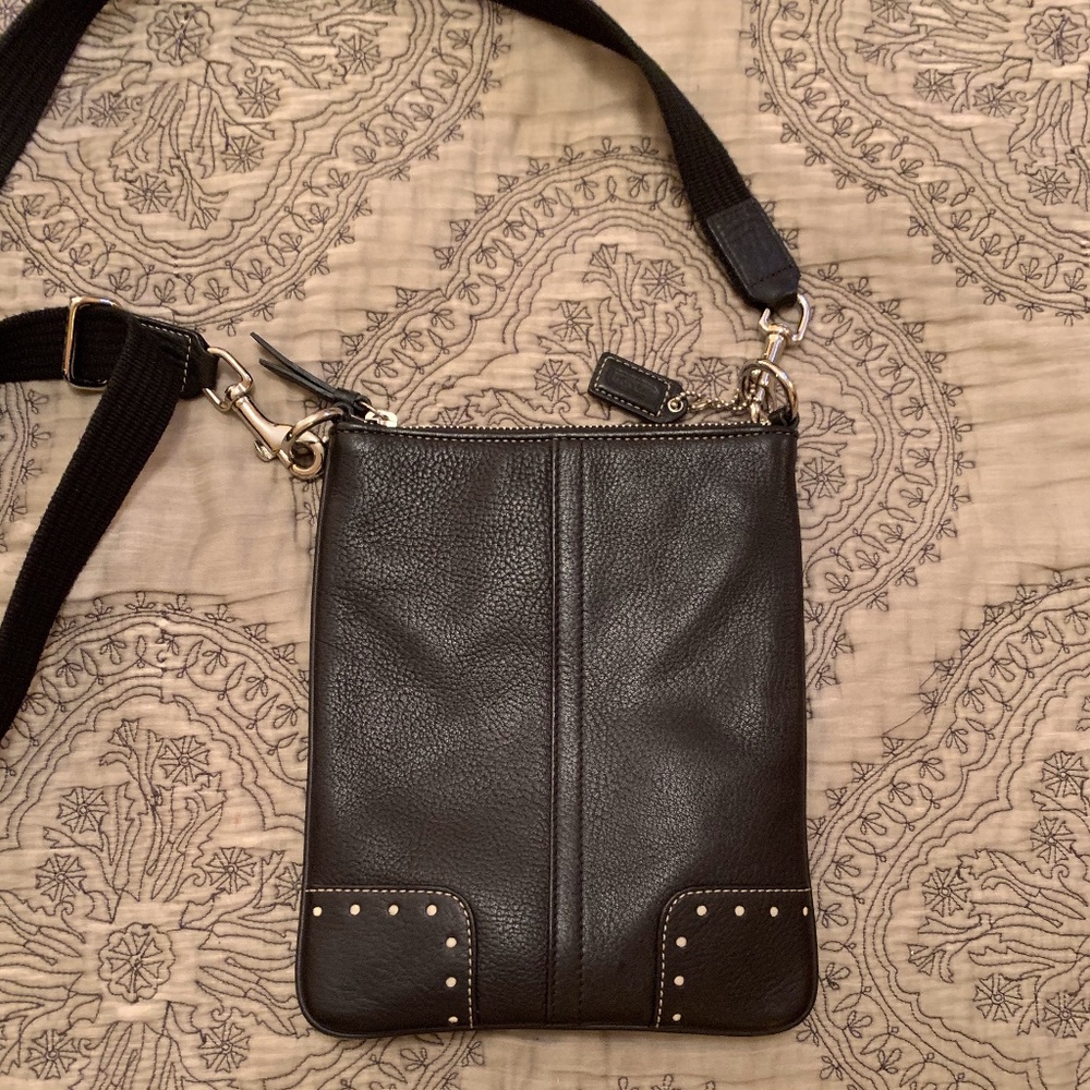 Coach Black Leather Mini Shoulder/Crossbody Bag